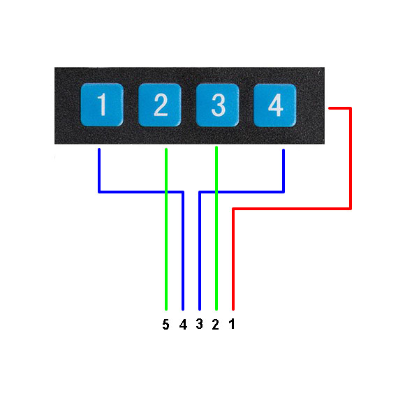 Membrane 1x4 Matrix Keypad